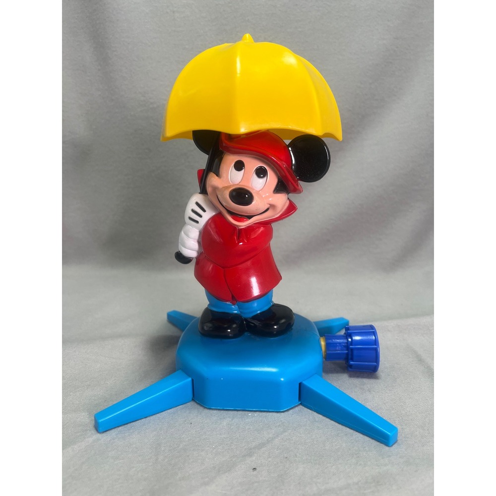 Disney Mickey Mouse‎ Vintage Water Sprinkler Red Yellow Blue Raincoat Umbrella